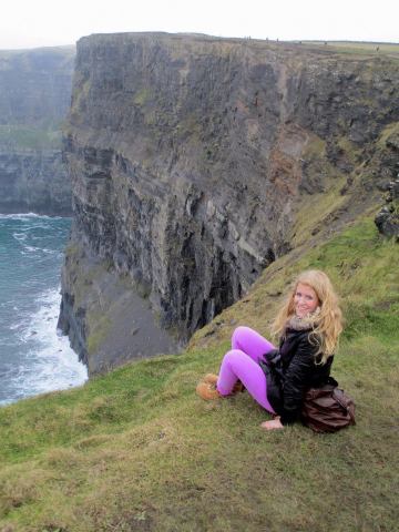 The lush and green Cliffs of Moher (bright pastel purple skinny jeans were a must of course)